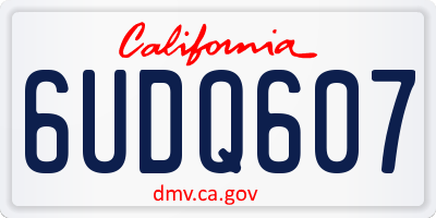 CA license plate 6UDQ607