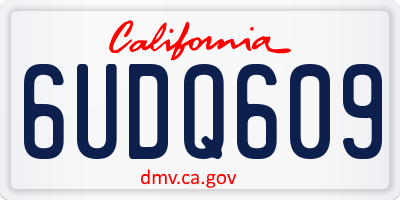 CA license plate 6UDQ609