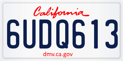 CA license plate 6UDQ613