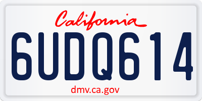 CA license plate 6UDQ614