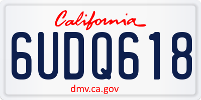 CA license plate 6UDQ618
