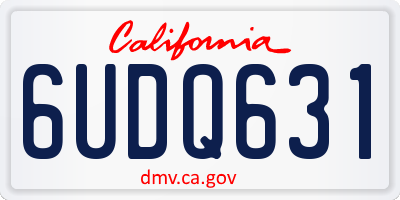 CA license plate 6UDQ631