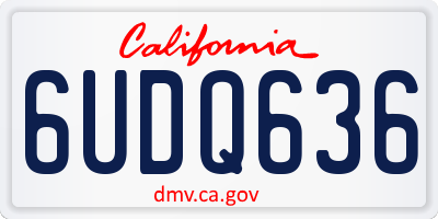 CA license plate 6UDQ636