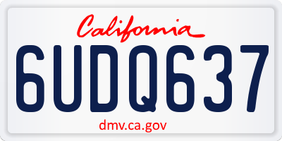 CA license plate 6UDQ637