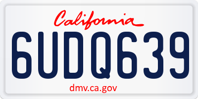 CA license plate 6UDQ639