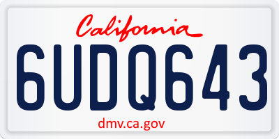 CA license plate 6UDQ643