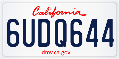CA license plate 6UDQ644
