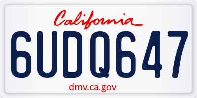 CA license plate 6UDQ647