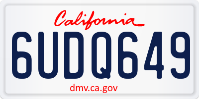 CA license plate 6UDQ649