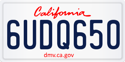CA license plate 6UDQ650