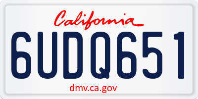 CA license plate 6UDQ651