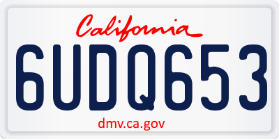CA license plate 6UDQ653