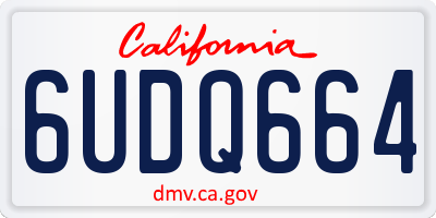 CA license plate 6UDQ664