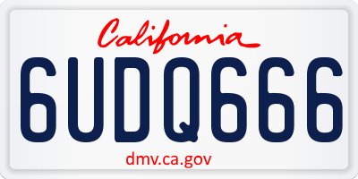 CA license plate 6UDQ666