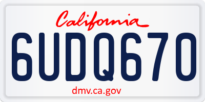 CA license plate 6UDQ670