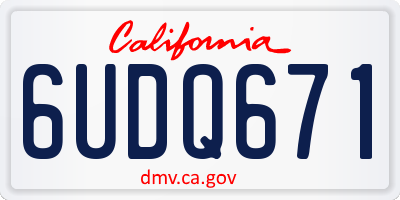 CA license plate 6UDQ671