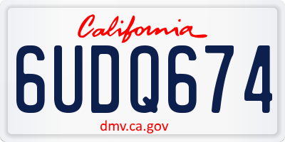 CA license plate 6UDQ674