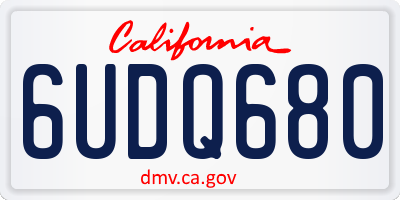 CA license plate 6UDQ680