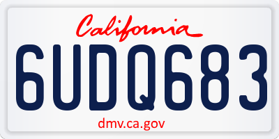CA license plate 6UDQ683