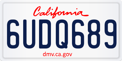 CA license plate 6UDQ689