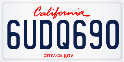 CA license plate 6UDQ690