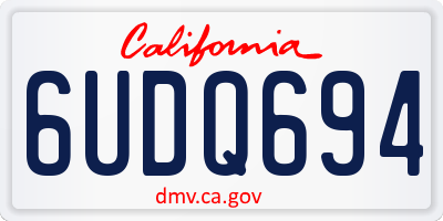 CA license plate 6UDQ694
