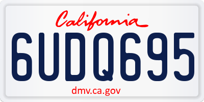 CA license plate 6UDQ695