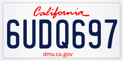 CA license plate 6UDQ697