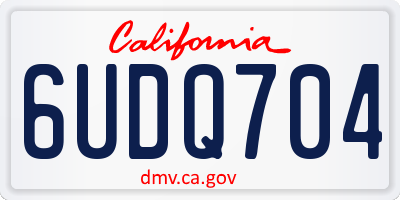 CA license plate 6UDQ704