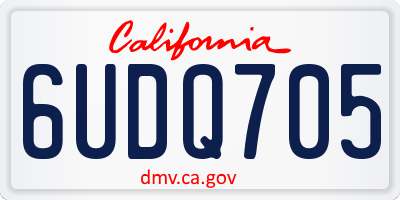 CA license plate 6UDQ705