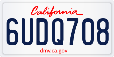CA license plate 6UDQ708