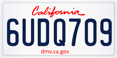 CA license plate 6UDQ709
