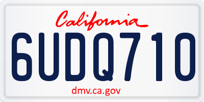 CA license plate 6UDQ710