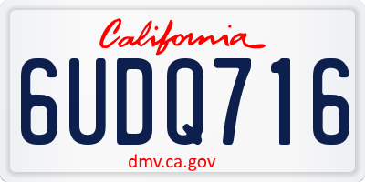 CA license plate 6UDQ716