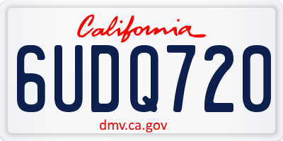 CA license plate 6UDQ720