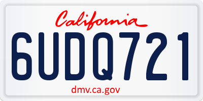 CA license plate 6UDQ721