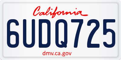 CA license plate 6UDQ725