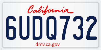 CA license plate 6UDQ732