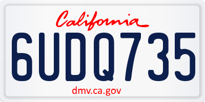 CA license plate 6UDQ735