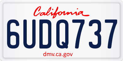 CA license plate 6UDQ737