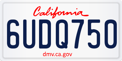 CA license plate 6UDQ750