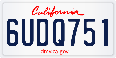 CA license plate 6UDQ751
