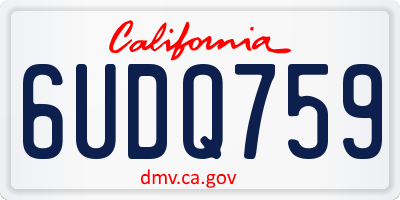 CA license plate 6UDQ759