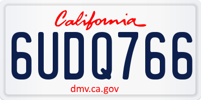 CA license plate 6UDQ766
