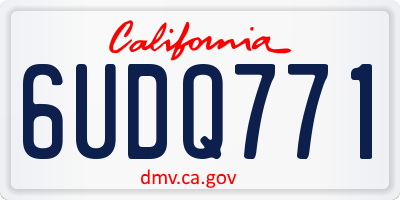 CA license plate 6UDQ771