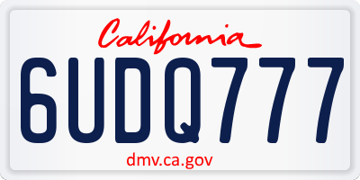 CA license plate 6UDQ777