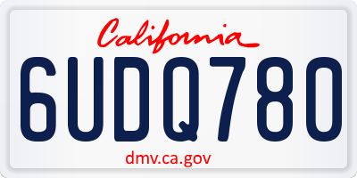 CA license plate 6UDQ780