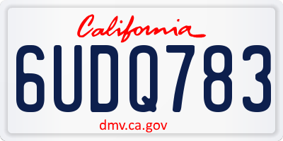 CA license plate 6UDQ783
