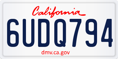 CA license plate 6UDQ794