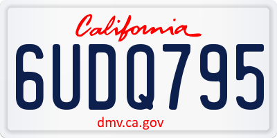 CA license plate 6UDQ795